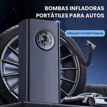 EDVELLA Bomba infladora portátil para autos, inflación rápida y medición precisa de presión. Ideal para emergencias en carretera, su diseño compacto ocupa poco espacio en el maletero. - Inalámbrico - Ver 2