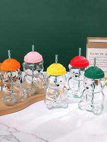 1个容量约500毫升/23盎司的可爱小熊造型水瓶，可盛装咖啡、汽水、橙汁、可乐等，时尚实用，适合各种场合，是馈赠佳品。 - 彩色 - 查看 7