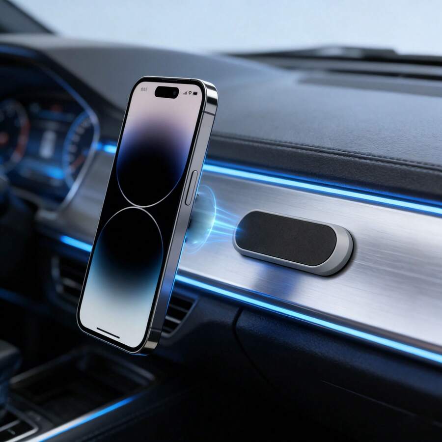 Soporte magnético ajustable para teléfono de coche, núcleo magnético fuerte, diseño compacto y plegable, montaje con forma de píldora adecuado para coche y escritorio, sin rayones, regalo de primavera
