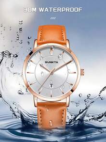 SUNKTA LIGE 时尚女士腕表，精致独特设计，石英表，生活防水，女士节日礼物 - 玫瑰金 - 查看 6