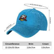 2026 World Cup Germany Soccer Ball Shield Printed Washed Cotton Baseball Cap, Black Unisex Distressed Dad Hat For Fans - Blue - View 6