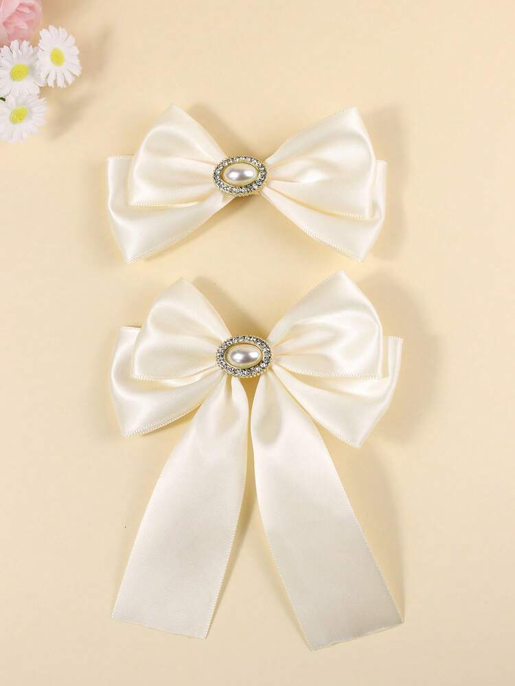 2 piezas de pasadores de pelo con decoración de mariposa a juego, combo de tamaño grande y pequeño, gran regalo para accesorios de pelo para padres e hijos - Blanco - Añade 5