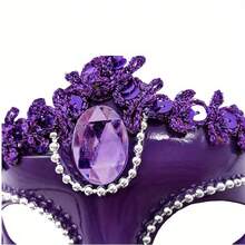 Venetian Beauty Mask Electroplated Diamond-Studded Spray-Painted Princess Mask Halloween Ball Ladies' Eye Mask (The Strap Is Black Or The Same Color As The Mask) (Hand-Glued, The Mask May Occasionally Have Some Glue Residue) - trắng - Xem 8