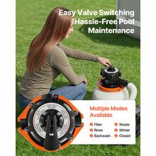 12 In Sand Filter Pump For Above Ground Pool, 0.33 HP 3000 GPH, Swimming Pool Sand Filter Pump With Pre-Assembled Core & Leak-Resistant Design, 6-Way Valve, High-Efficiency Filtration For Pools - 0.33HP 12inch - View 6