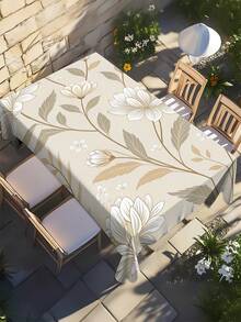 1 chiếc khăn trải bàn hoa văn trang nhã, chất liệu polyester chống thấm nước, in họa tiết thực vật nhiều màu sắc, thích hợp cho dã ngoại ngoài trời, sân hiên và sân vườn. - A - Xem 11