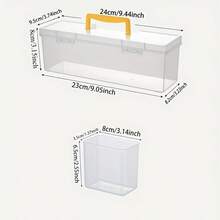 Juego de 7 piezas (6 cajas pequeñas y 1 caja grande) Caja de almacenamiento de accesorios de herramientas, organizador de herramientas portátil con múltiples compartimentos transparente, caja de almacenamiento y clasificación de piezas de ferretería, juguetes y otros elementos para el hogar - multicolor - Ver 9