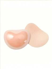 2PCS/1pair Chest Pad Bikini Set Women's Invisible Padding Hook And Loop Bra Inserts Sponge Bra Breast Push Up Pads Swimsuit Silicone Bra Pad Thicker Nipple Cover Boob Pads Stickers Patch - Apricot - View 12