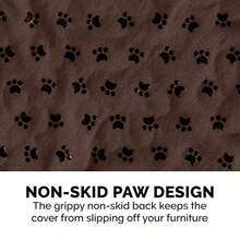 Furhaven Loveseat Slipcover Waterproof and Non Slip Quilted Paw Print Furniture Protector Cover Washable - Espresso Loveseat - Espresso antideslizante con estampado de patas - Ver 6