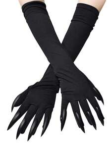 Mặt nạ mèo nửa mặt + Găng tay móng vuốt dài, Phụ kiện trang phục dự tiệc Halloween theo phong cách hộp đêm - Nhiều màu - Xem 3