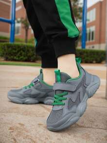 Children's Sports Shoes/Boys' White Mesh Shoes/Girls' Breathable Mesh White Shoes/Elementary School Students' Solid Color Running Shoes - Grey - View 15