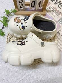 Women's EVA Non-Slip Soft Thick-Soled Sandals With Cartoon Accessories, Suitable For Vacation, Casual Gatherings, And All Indoor And Outdoor Occasions, Providing A Fashionable And Comfortable Wearing Experience - Khaki - View 8