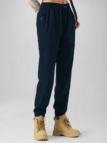 CZRLHYT Summer Cargo Pants For Women Sports Pants Baggy Stretchy Drawstring Ankle Y2K Streetwear With 3 Pockets, Going Out Casual Trousers For Outdoor Recreation And Vacation - Navy Blue - View 3