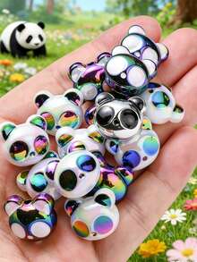 5/10/20/30 chiếc mặt dây chuyền hình gấu trúc dễ thương nhiều màu sắc, hạt trang trí, thích hợp để tự làm vòng cổ, vòng tay, bông tai, móc khóa, dây đeo điện thoại, đồ trang trí, quà tặng đôi. - gấu trúc - Xem 2