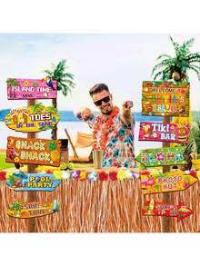 Bộ 30/22 miếng dán trang trí tiệc Hawaii, biển báo đường phố, biển chỉ dẫn sân vườn, trang trí tiệc mùa hè ALOHA, biển chào mừng tiệc Hawaii, trang trí chủ đề mùa hè nhiệt đới, miếng dán trang trí cửa trước, phụ kiện chụp ảnh Hawaii. - Nhiều kiểu dáng - Xem 9