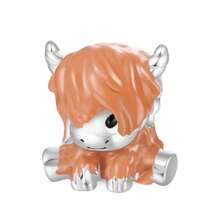 1颗可爱高地牛吊坠珠 - 银色和玫瑰金镀层DIY珠子，用于制作手链和首饰 - 彩色 - 查看 14