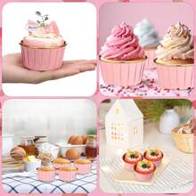 50 cốc giấy nhôm đựng bánh cupcake 3.5oz, khuôn nướng bánh muffin dùng một lần 50*39mm, cốc đựng bánh muffin bằng nhôm dùng cho tiệc sinh nhật, đám cưới, lễ hội, màu hồng vàng/xanh vàng. - Xem 12