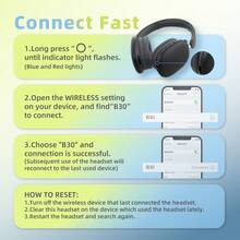 Gerripuer B30 Wireless Headphones With Deep Bass Hi-Fi Stereo, Adjustable, Portable For Travel/Commute/Music - View 9