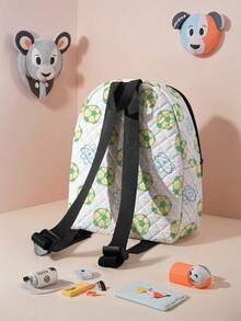 1pc Customized Cute Bear Pattern Rhombus Backpack, Can Be Customized According To Your Unique Design, Perfect For Children, Print Your Own Name Or Sister And Classmate's Name As A Gift - Multicolor - View 3