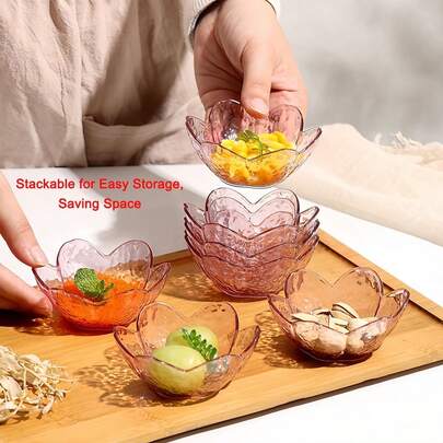 Bộ 12 bát đựng nước chấm hình hoa anh đào trong suốt, kích thước 8.5 x 3.5cm, bát nhỏ đựng gia vị dùng cho nước tương, sushi, đồ ăn nhẹ và món khai vị trong các bữa tiệc.