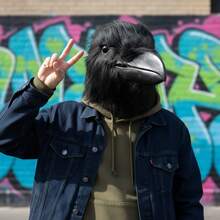 Black Raven Full-Head Latex Mask - 查看 8