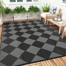 Huisuilinss Outdoor Rug,Camping Rug,Reversible Plastic Straw Rug,Large Outdoor Area Rug,Waterproof Mat,Lightweight Foldable Carpet,Easy Clean For Patio Porch Backyard RV Beach Balcony Deck - 9*18ft - View 9