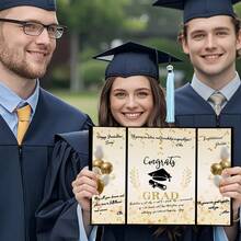 1pc 2026 Graduate Signature Board - Black & Gold "Congratulations On Graduation" Design, University Graduation Party Decoration, Gift For Men & Women, Graduation Decor - View 6