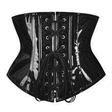1pc Women's Short Shiny Zipper Waist Cincher, Bust Lifting Waist Trainer, Suitable For Halloween, Party Outfits - Black - View 3