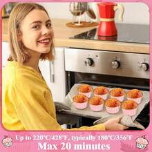 50 cốc giấy nhôm đựng bánh cupcake 3.5oz, khuôn nướng bánh muffin dùng một lần 50*39mm, cốc đựng bánh muffin bằng nhôm dùng cho tiệc sinh nhật, đám cưới, lễ hội, màu hồng vàng/xanh vàng. - Xem 11