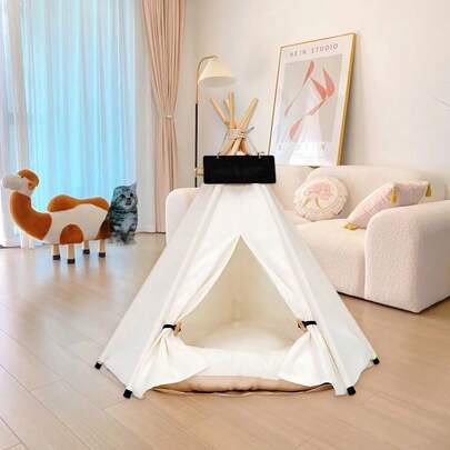 Carpa para mascotas para todas las estaciones, cama cálida para gatos/perros, casa cerrada para gatos con funda extraíble y lavable, carpa cerrada para mascotas con cortina, cama lavable para gatos/perros pequeños y medianos, carpa extraíble para perros y gatos, carpa lavable para caniche y gatos