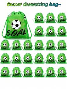 1pc Football Drawstring Backpack, Polyester Portable Storage Bag, Convenient Drawstring Bag, Football Game, Entertainment, Back To School, Graduation Gift - Multicolor - View 2