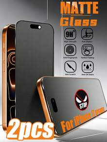 2pcs Anti-Spy Matte Screen Protector, Compatible With IPhone And Other Models, Upgraded Privacy Protection Film With Micro-Level Anti-Peeping Coating, Maintains Clear Display When Viewed Directly, Effectively Blocks Screen Content From Side Views, Suitable For Business Trips, Office And Other Environments, Easy To Install Mobile Phone Accessory - Black - View 18