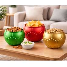 Tazon botanero en forma de balón, platos de fiesta de fútbol, plato con forma de fútbol, suministros de fiesta con temática de fútbol, adecuados para decoración de fútbol y decoración de cumpleaños deportivos - Ver 7