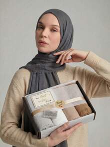 7件套（5条发带+2个丝绸发夹）棉质时尚女士围巾组合发带礼盒 - 彩色 - 查看 17