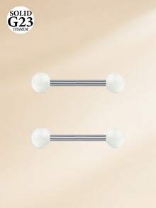 CIZME 14g 發光塑料球鈦合金舌環乳環，壓克力舌環穿刺飾品套組 G23 男女通用 12mm 14mm 16mm 18mm - 夜光球 - 查看 6