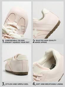 HUANQIU Mẫu mới mùa xuân 2026, giày thể thao nữ Derun màu xanh nhạt, đế mềm mại, thoải mái, thời trang, đa năng, dễ phối đồ. - Hồng - Xem 8