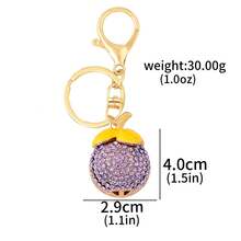 1 chiếc móc khóa/phụ kiện trang trí túi xách hình trái cây giả đính đá lấp lánh dễ thương: dứa, dâu tây, thanh long, vải. - Nhiều màu - Xem 15