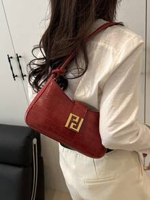 New Luxury Solid Color Versatile Women Shoulder Bag - Red - View 6