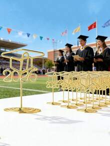 6pcs Graduation Cap Table Number And Photo Holder – Perfect For Displaying Photos, Business Cards, Place Cards, And Memos; Ideal As Tabletop Decor For Graduation Parties, Weddings, Birthday Celebrations, And Themed Events. - One Size Fits All - View 7