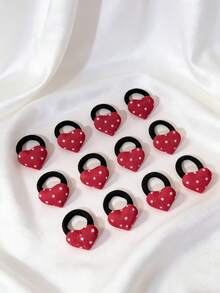 10 Mẫu băng đô cài tóc hình trái tim đơn giản và dễ thương bằng vải, dây da, chấm bi - Nhiều màu - Xem 5