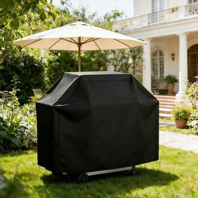 Black Outdoor Grill Cover, Durable Waterproof Grill Cover, Tear-Resistant/Dust-Proof/UV-Resistant Large Gas Grill Cover, UV-Resistant And Fade-Proof, All-Weather Protection, Waterproof And Cold-Crack Resistant, Suitable For Outdoor Barbecue, Patio Cooking, Reinforced Stitching And Durable Design, Cover Only, Best Gift For Family.