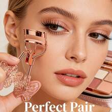 Professional Butterfly Eyelash Curler Set: Eyelash Curler, Silicone Replacement Pads, Precision Lash Separator Comb, Dual-Ended Brow Brush, Lash Curling Brush, False Lashes & Lash Extensions, Beauty Tools For Makeup Artists And Enthusiasts - Rose Gold - View 5