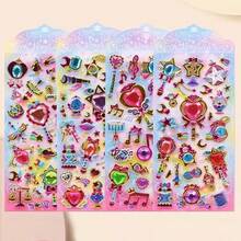 2pcs Random 3D Crystal Stickers, Bubble Wrap Diamond Gem Stickers, Colorful Diamond Decorations, Princess Laser Stickers And Fairy Magic Wand Stickers - Multicolor - View 5