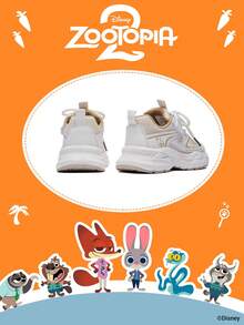 Disney 1 đôi giày thể thao trẻ em phiên bản hợp tác Zootopia, thích hợp cho cả đi hàng ngày và hoạt động ngoài trời, thoải mái, chống trơn trượt, thoáng khí (Giày thể thao trẻ em, Giày trẻ em, Giày bé gái) - Màu Khaki - Xem 3