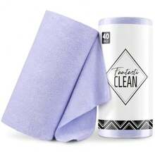 Microfiber Cleaning Cloth Roll -40 Pack Tear Away Microfiber Towels 12" x 12" Reusable Washable Scratch Free Ultra Absorbent for All-Around Cleaning Supplies Lavender - Lavanda - Ver 2
