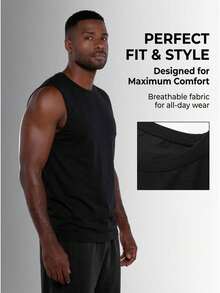 5-Pack Men's Muscle Tank Top Set, Black White Tanktop Sleeveless Gym Clothes For Men, Summer Vacation Outfits, Cotton Athletic Training Shirts, Solid Color Casual Muscle Tee, Under Shirts, Vest For Men, Ropa De Hombre Verano, Camisetas Para Hombre, Ideal For Bodybuilding, Streetwear, Beach And Running,  Basic Tops, Comfortable And Breathable Sleeveless Tank Tops, Multi-Pack Men's Summer Clothing - multicolour 2 - 查看 3