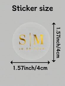 8/12/16/20片客製化婚禮字母貼紙,個性化姓名與日期貼花,客製化圓形貼紙,可客製化婚禮裝飾貼紙,感謝貼紙,青少年專屬貼紙與派對裝飾 - 彩色 - 查看 9