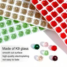 170颗红、白、蓝三色圆形水晶玻璃珠，切割珠，隔珠，DIY首饰制作材料，适用于手链、项链等。 - 彩色 - 查看 8