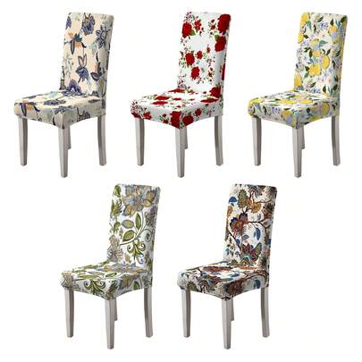 1/2/4/6件装印花椅套，适合居家或派对使用，四季皆宜
