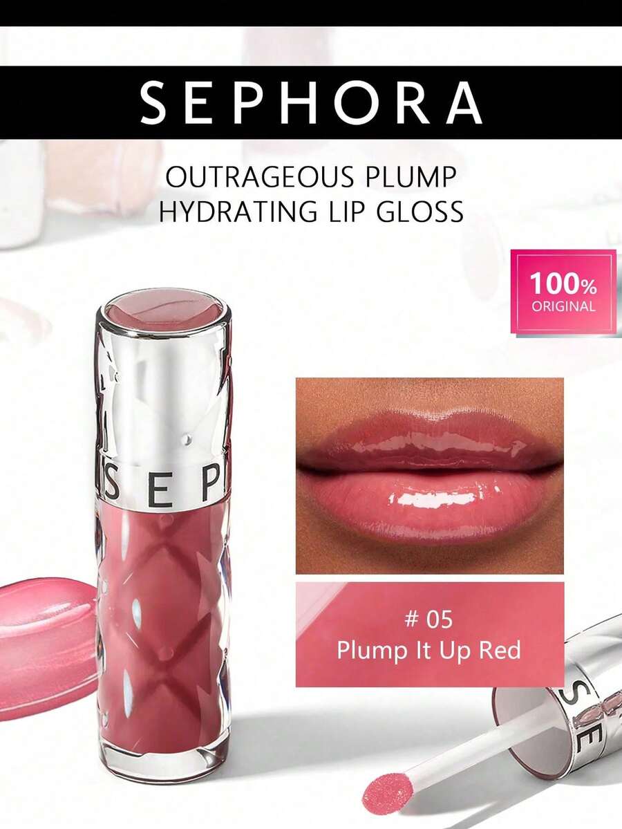 Sephora 05号系列丰盈唇彩，滋养亮泽质地，轻盈不粘腻，保湿丰盈，持久保湿，镜面般闪亮妆效，6毫升/0.2液盎司