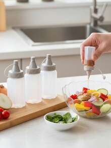 12 piezas Botellas portátiles mini para condimentos, recipientes a prueba de fugas para aliños y salsas - Almacenamiento de alimentos de plástico reutilizable para camping, picnics, escuela y oficina, utensilios de cocina - Multicolor - Ver 3